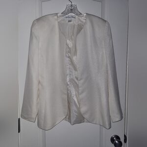 Christian Dior Synthetic Creme Pinstripe Blazer